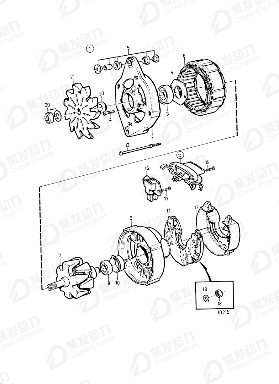 volvo penta Diode bridge 872383 Drawing